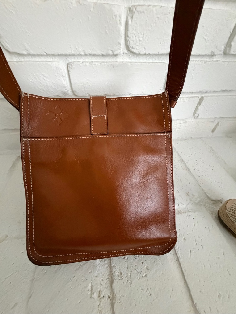 Patricia Nash Cognac Leather Crossbody with Buckle Strap - Picture 4 of 6
